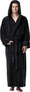 ARUS Men's Hooded Long Fleece Robe