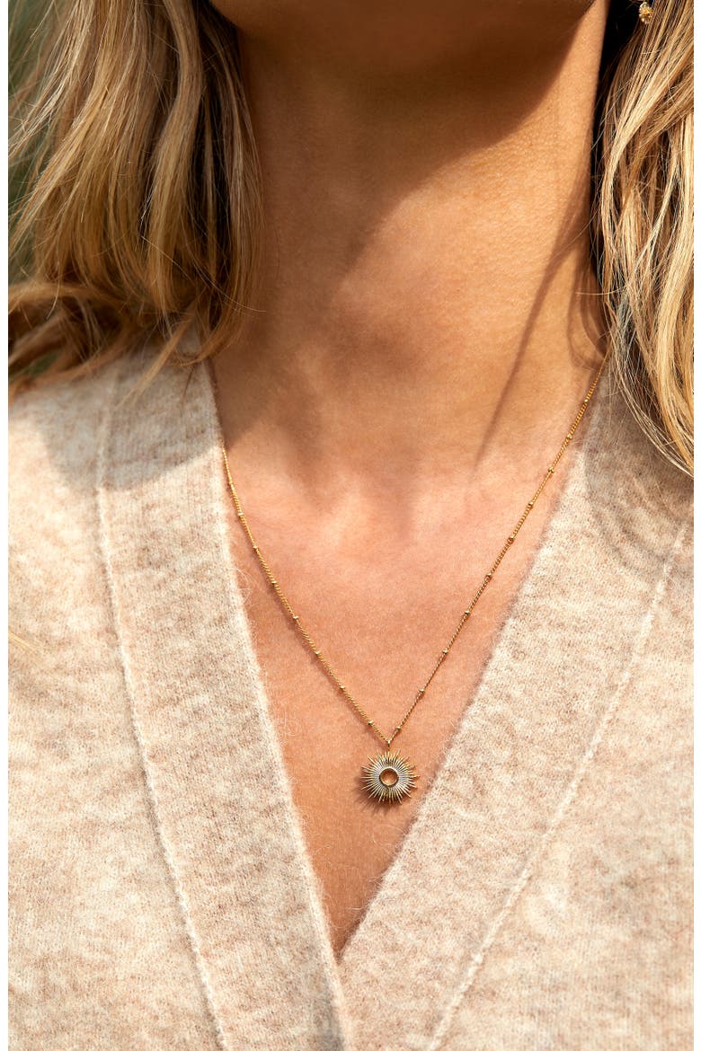 Sunburst Pendant Necklace, Alternate, color, GOLD