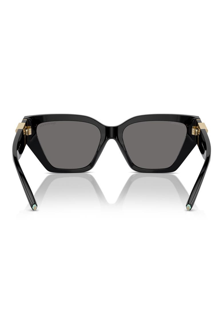 55mm Polarized Cat Eye Sunglasses, Alternate, color, BLACK