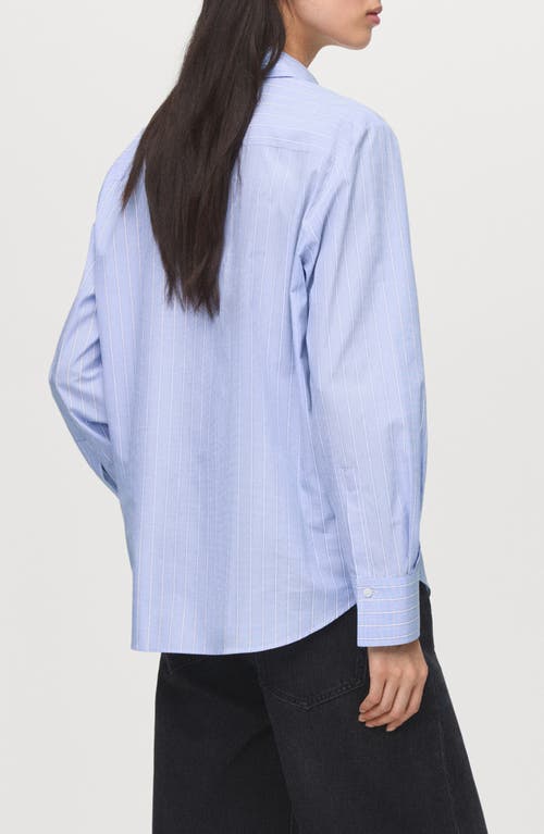 Mango Stripe Button-up Shirt In Animal Print