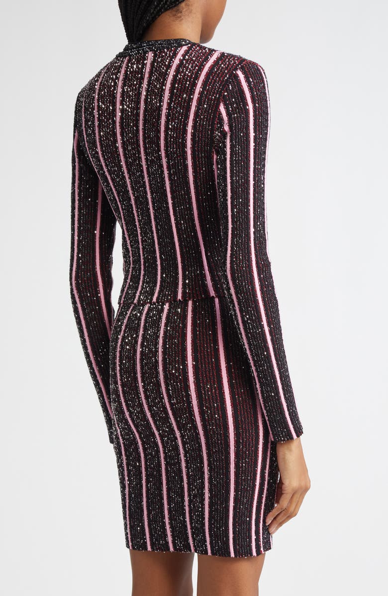 Missoni Rib Sequin Embellished Crop Cardigan, Alternate, color, Red And Black