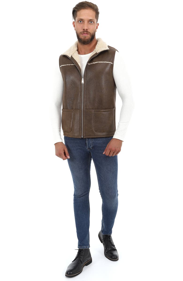 Furniq UK Sheepskin Waistcoat, Alternate, color, Camel Brown