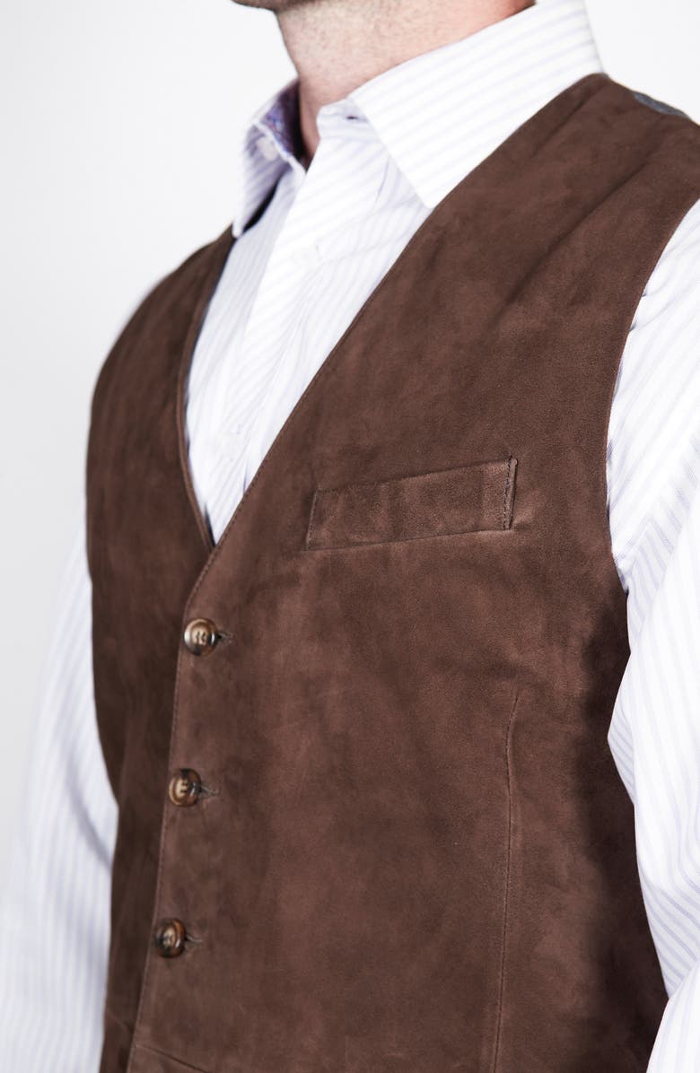 Missani Le Collezioni Lamb Front Vest, Alternate, color, Brown