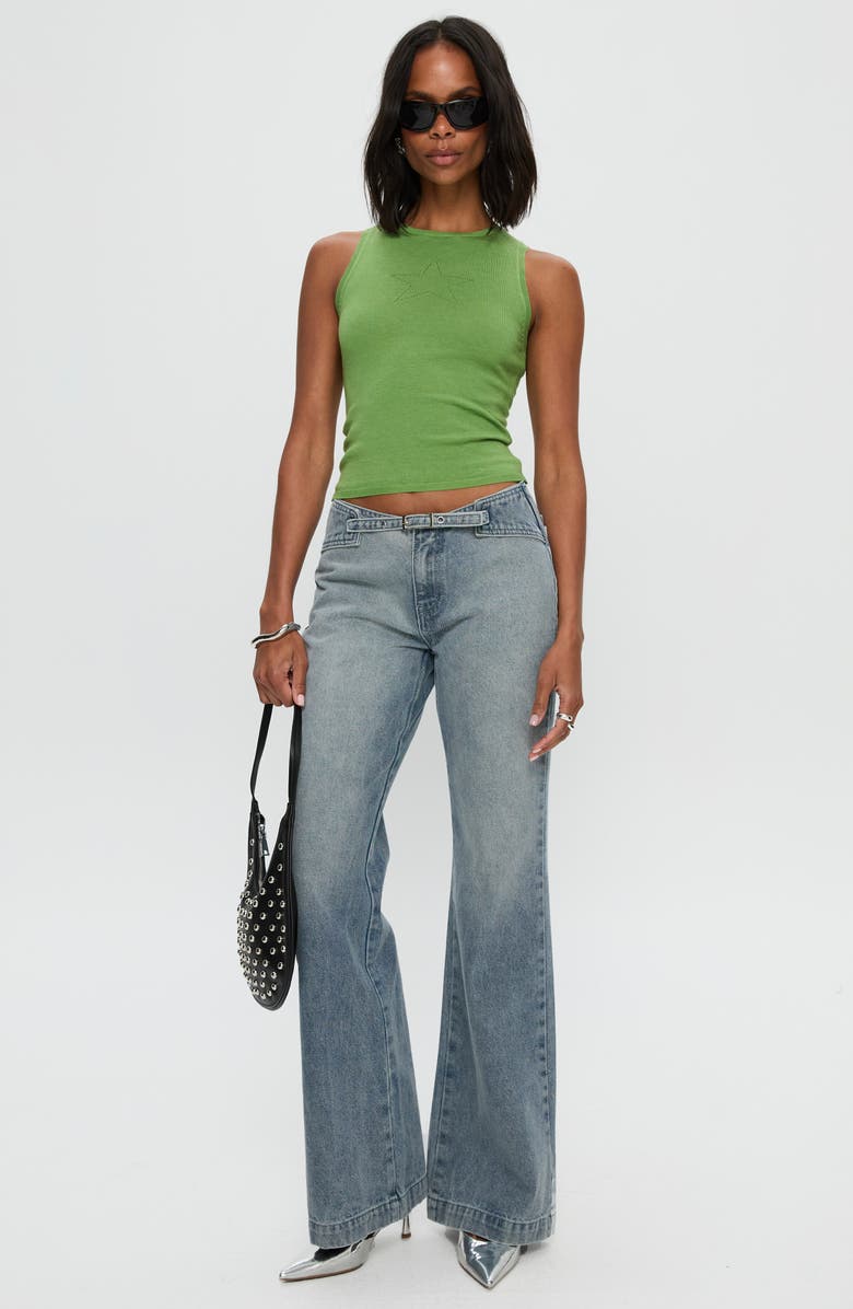 Princess Polly Girl Almighty Crop Sweater Tank, Alternate, color, Green