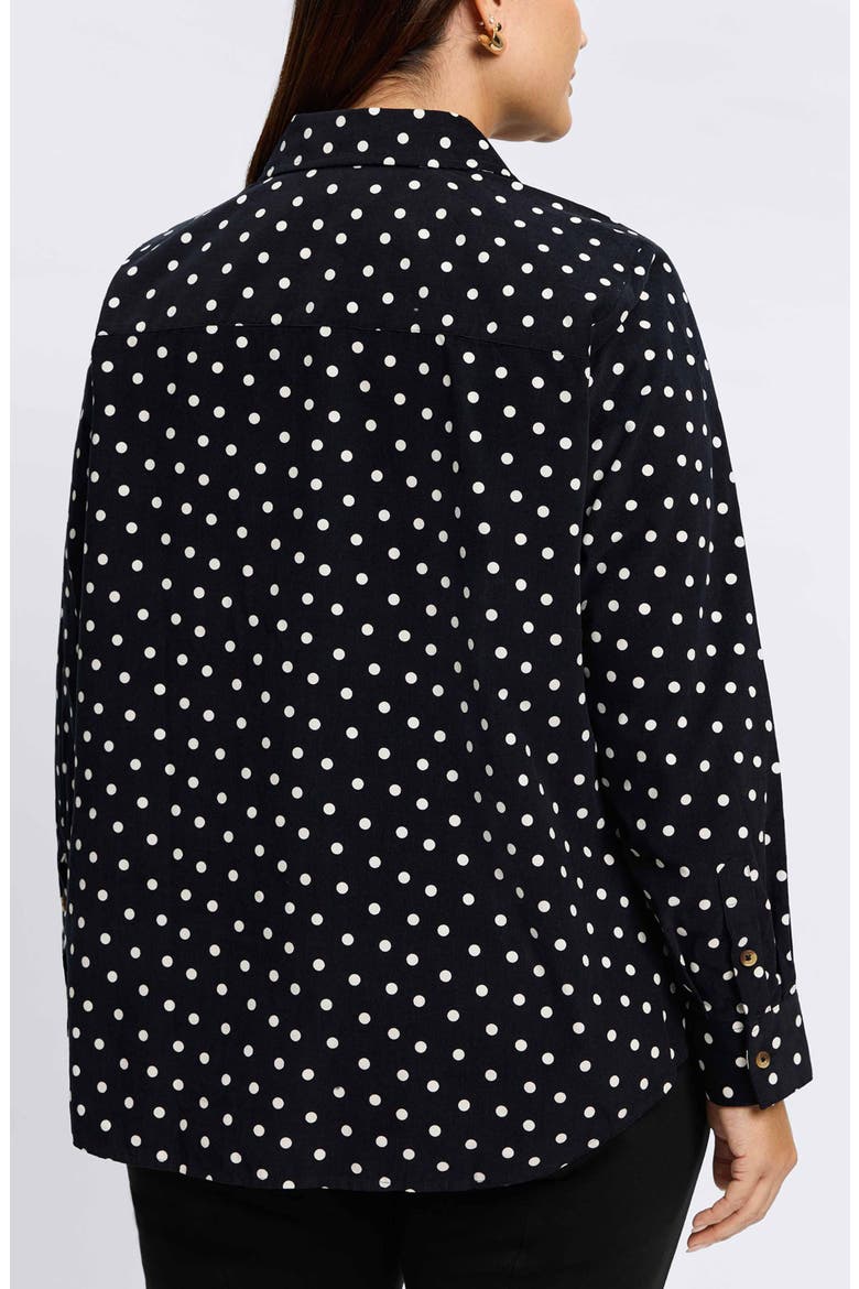 Haven Polka Dot Cotton Corduroy Button-Up Shirt, Alternate, color, BLACK/ IVORY MULTI
