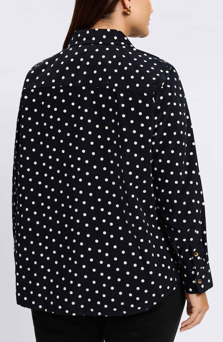 Foxcroft Haven Polka Dot Cotton Corduroy Button-Up Shirt, Alternate, color, 