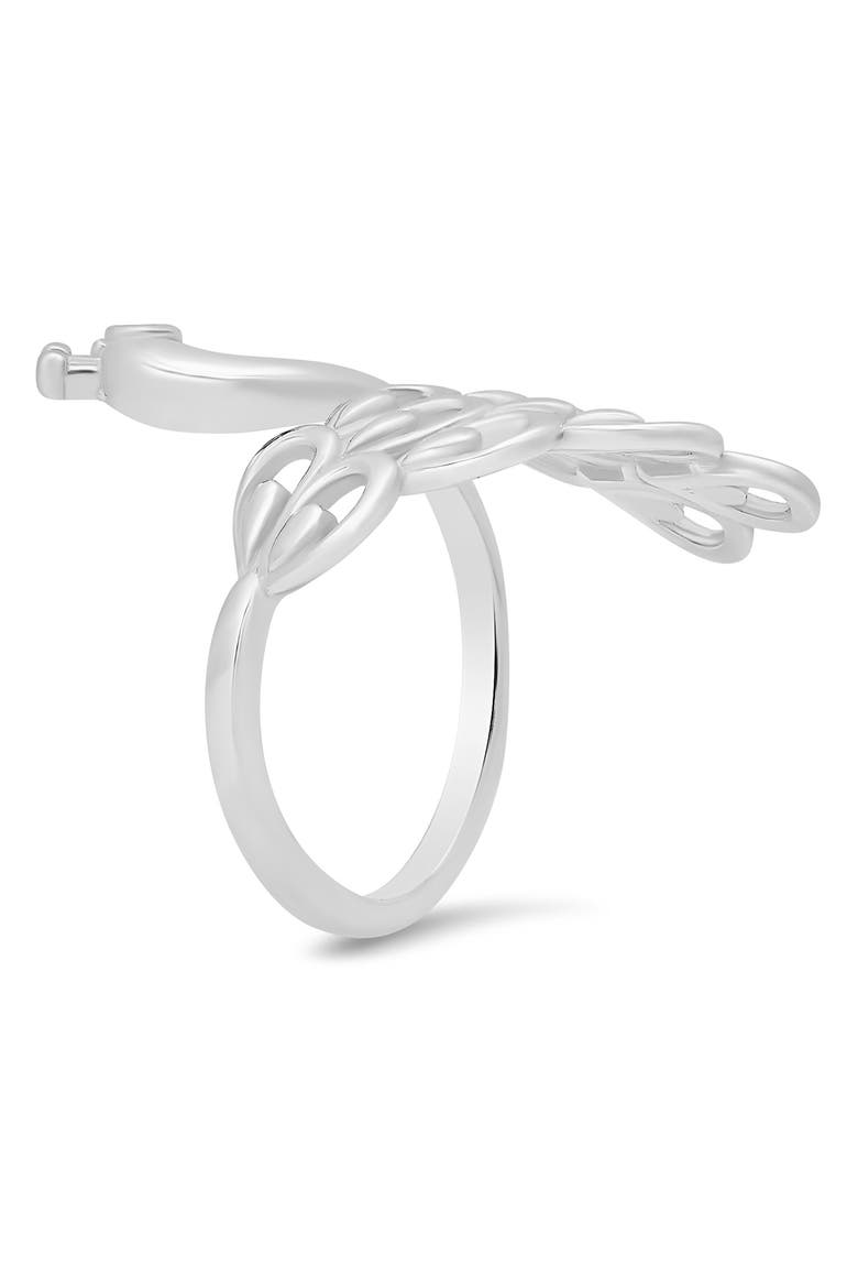 Cubic Zirconia Peacock Ring, Alternate, color, SILVER