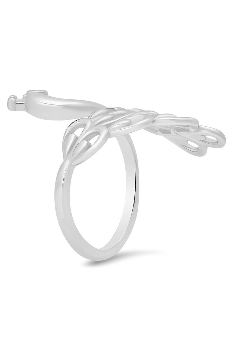 Queen Jewels Cubic Zirconia Peacock Ring, Alternate, color, Silver