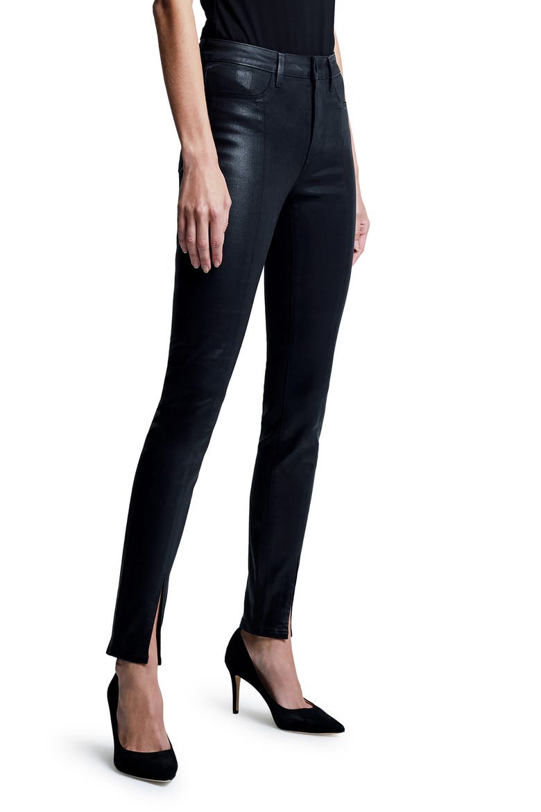 Lagence Jyothi High Rise Skinny Jeans, Alternate, color, NOIR COATED