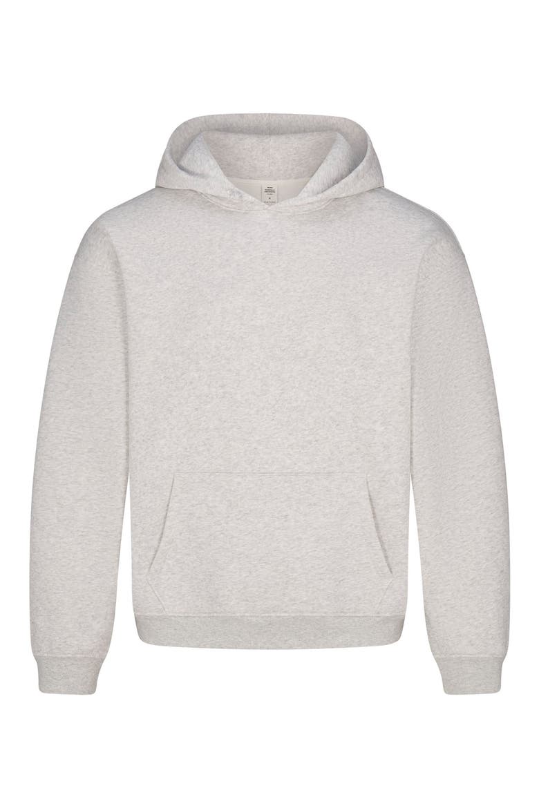 Fleece Lounge Relaxed Hoodie, Alternate, color, LIGHT HEATHER GREY