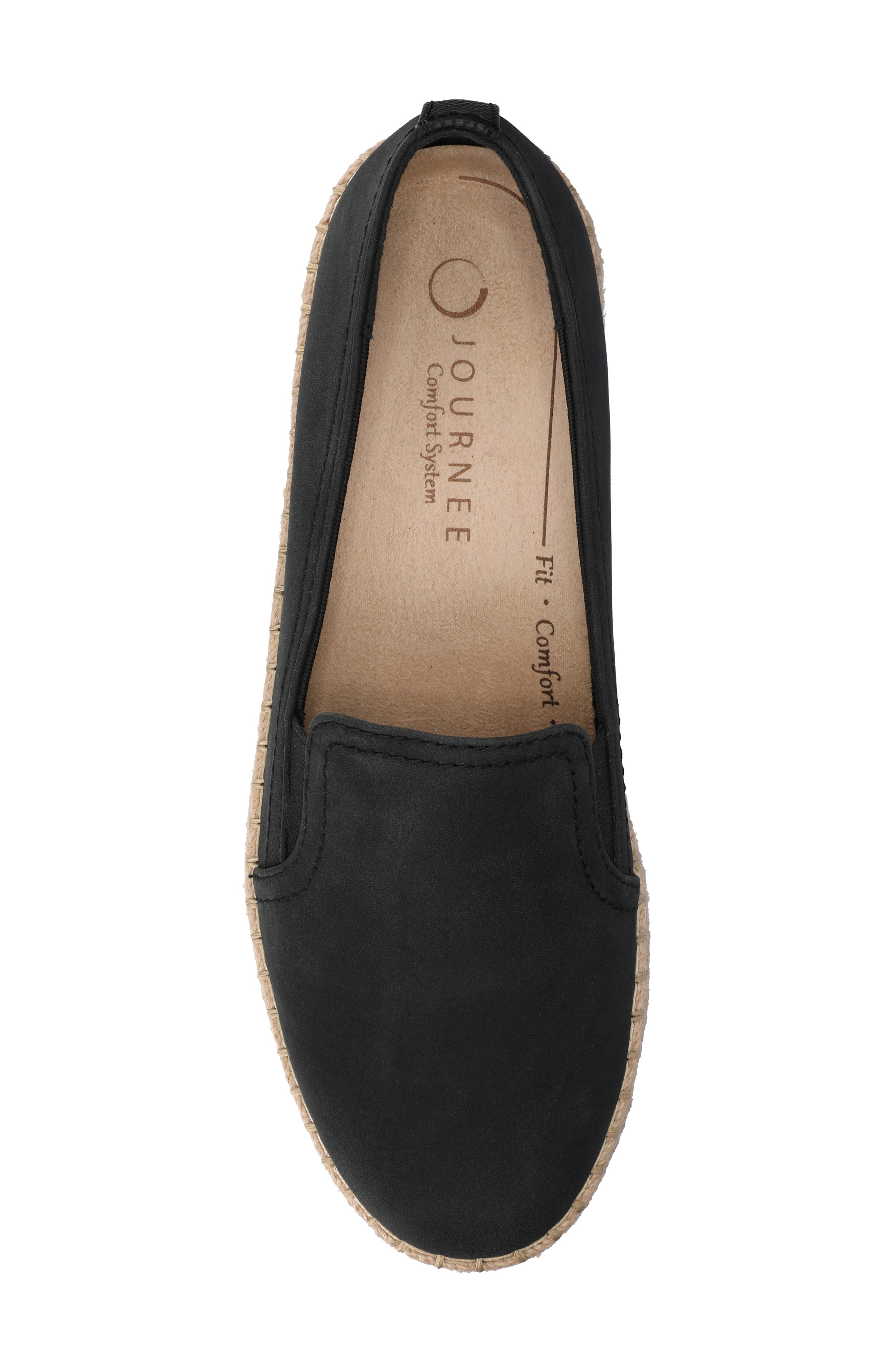 Journee Collection Catalina Espadrille Sneaker, Alternate, color, Black Nubuck