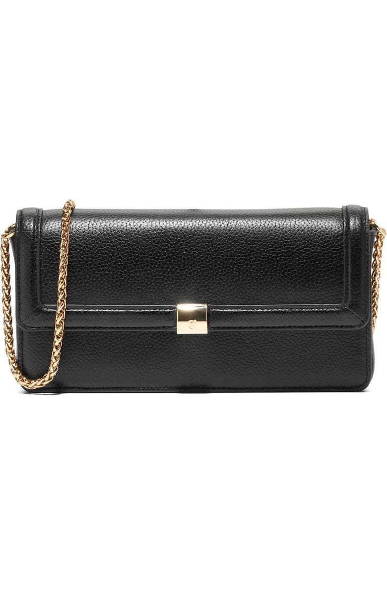 Cole Haan Daniella Leather Wallet on a Chain, Main, color, Black