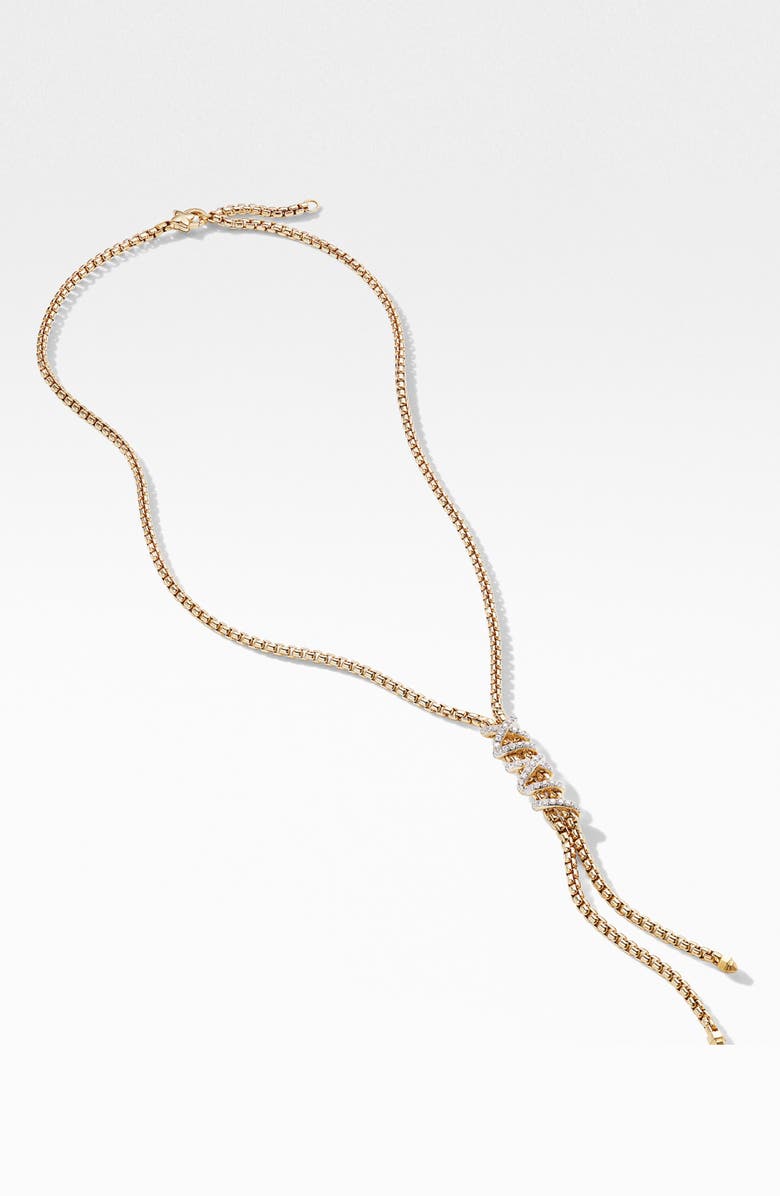 David Yurman Helena Y-Necklace in 18K Yellow Gold with Diamonds, Alternate, color,