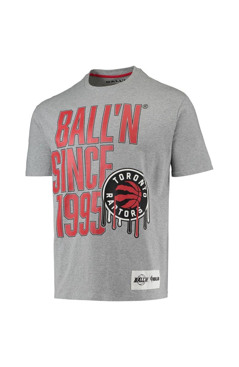 BALL'N Men's BALL'N Heathered Gray Toronto Raptors Since 1995 T-Shirt, Alternate, color, Heather Gray