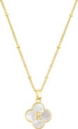 Adornia Mother-of-Pearl Clover Initial Pendant Necklace