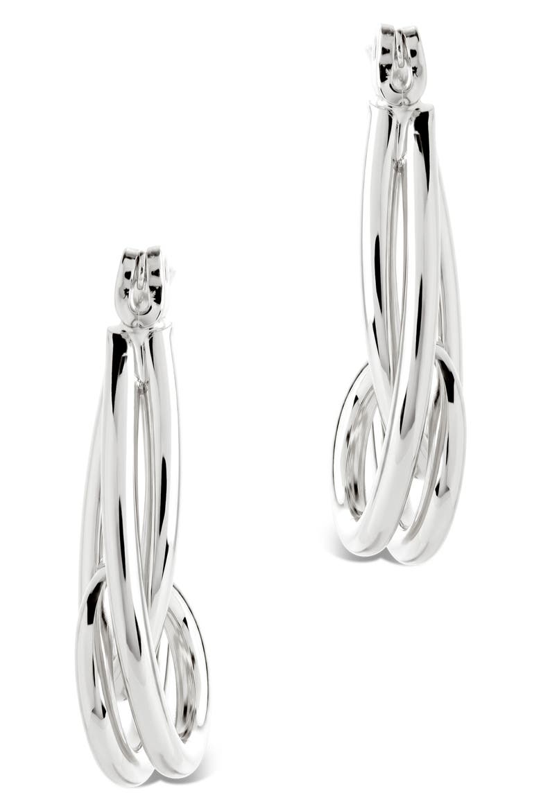 Hayden Sculpted Wave Hoop Earrings, Alternate, color, SILVER
