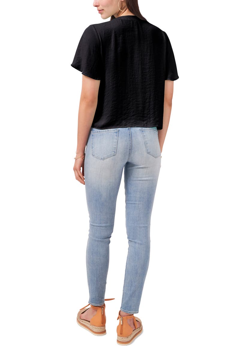 Vince Camuto Tie Front Button-Up Blouse, Alternate, color, 