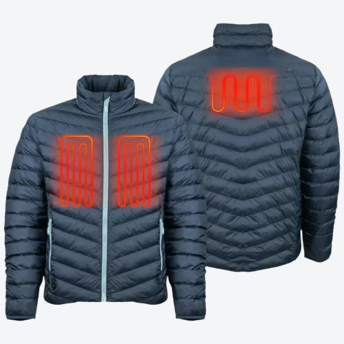 Mobile Warming Heated Puffer Jacket In Blue