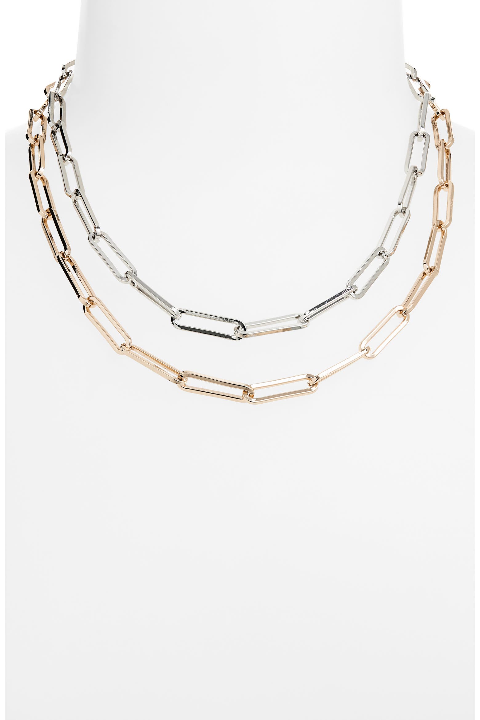 Paper Clips Accessory Tasha Set of 2 Paper Clip Chain Necklaces (Women) | Nordstromrack