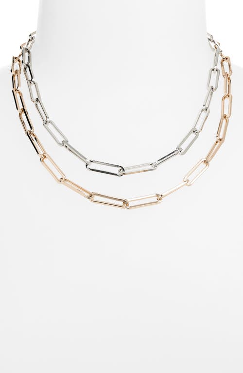 Tasha Set Of 2 Paper Clip Chain Necklaces In Multi