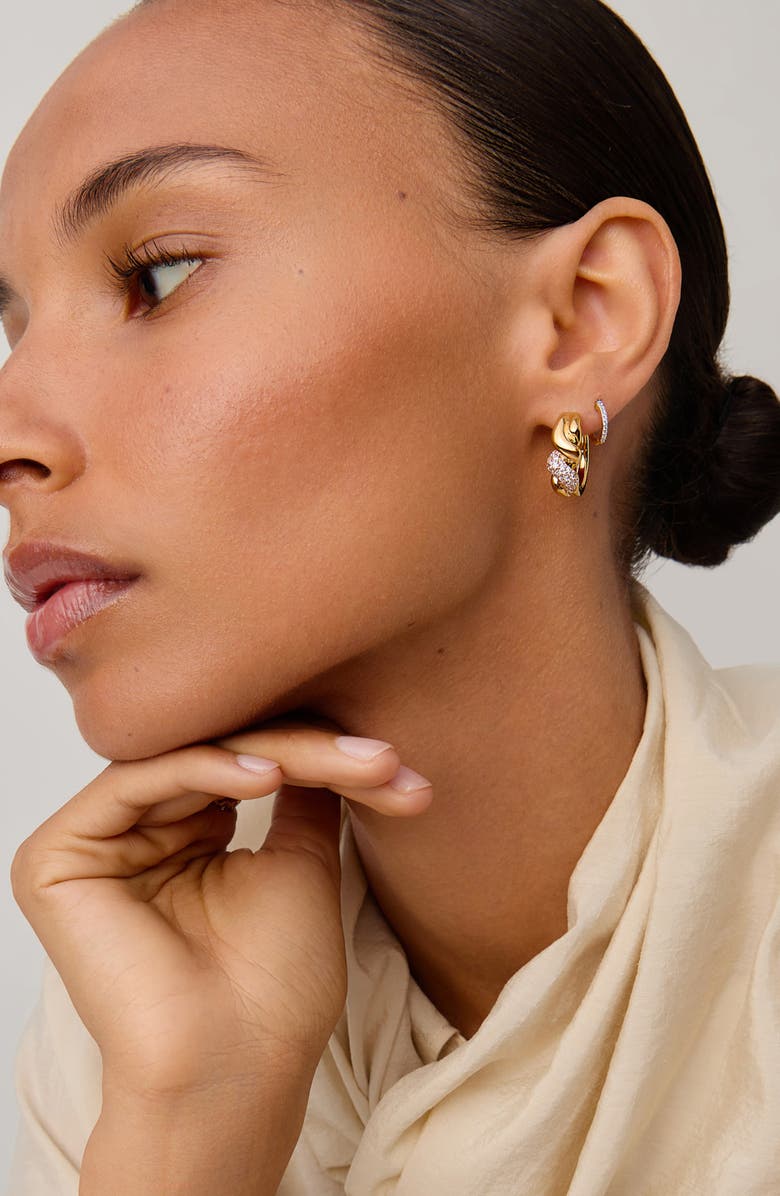 Missoma Molten Snow Twisted Small Hoop Earrings, Alternate, color, Gold