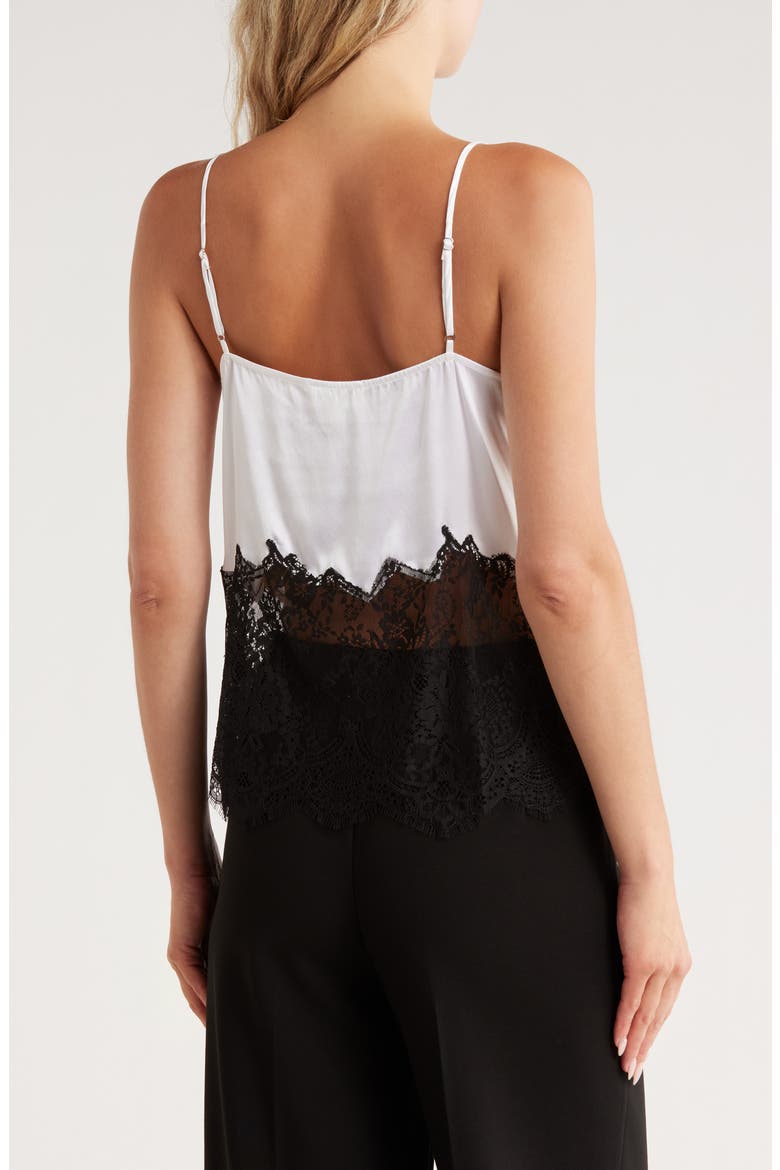 Bryna Lace Mix Camisole, Alternate, color, WHITE/BLACK