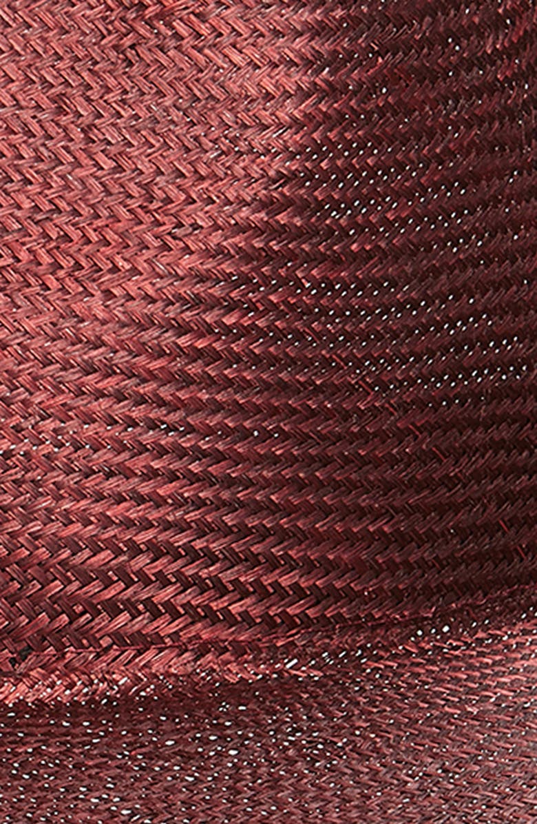 Ruslan Baginskiy Straw Fedora Hat, Alternate, color, Burgundy