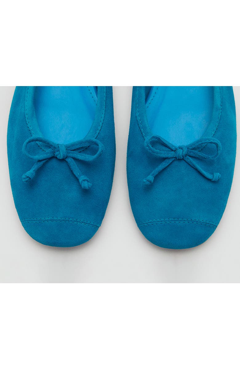 MANGO Cap Toe Suede Ballet Flat, Alternate, color, Blue