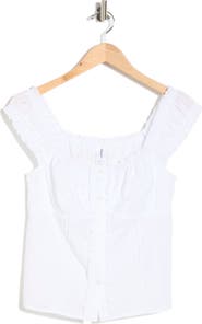 Abound Button Front Cotton Top