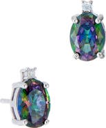 SAVVY CIE JEWELS Mystic Topaz & CZ Stud Earrings