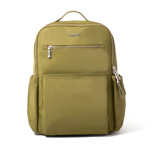 Baggallini Tribeca Expandable Laptop Backpack In Sage Twill