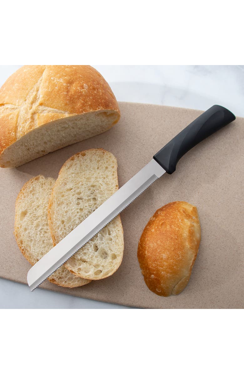 Rada Cutlery 8-Inch Bread Knife Serrated Stainless Blade Anthem Wave Handle, Alternate, color, Black