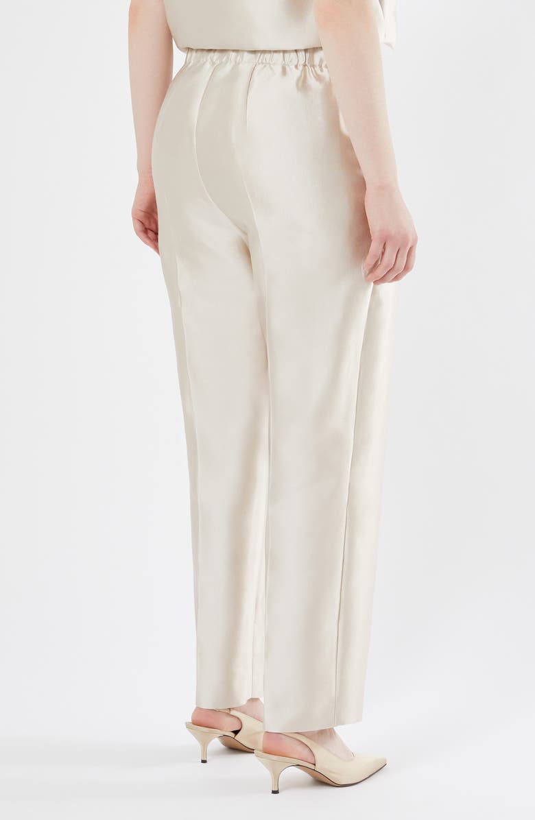 Marina Rinaldi Adito Silk & Cotton Pants, Alternate, color, Sand