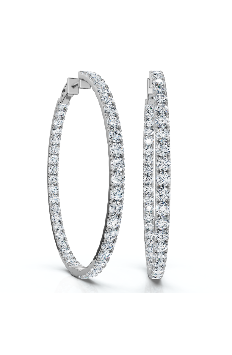 Bliss Diamond 8.00CT 2" Diamond Inside Outside Hoops 14k Gold Lab Grown, Main, color, 14K White Gold