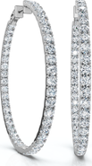 Bliss Diamond 8.00CT 2" Diamond Inside Outside Hoops 14k Gold Lab Grown