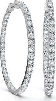 Bliss Diamond 8.00CT 2" Diamond Inside Outside Hoops 14k Gold Lab Grown