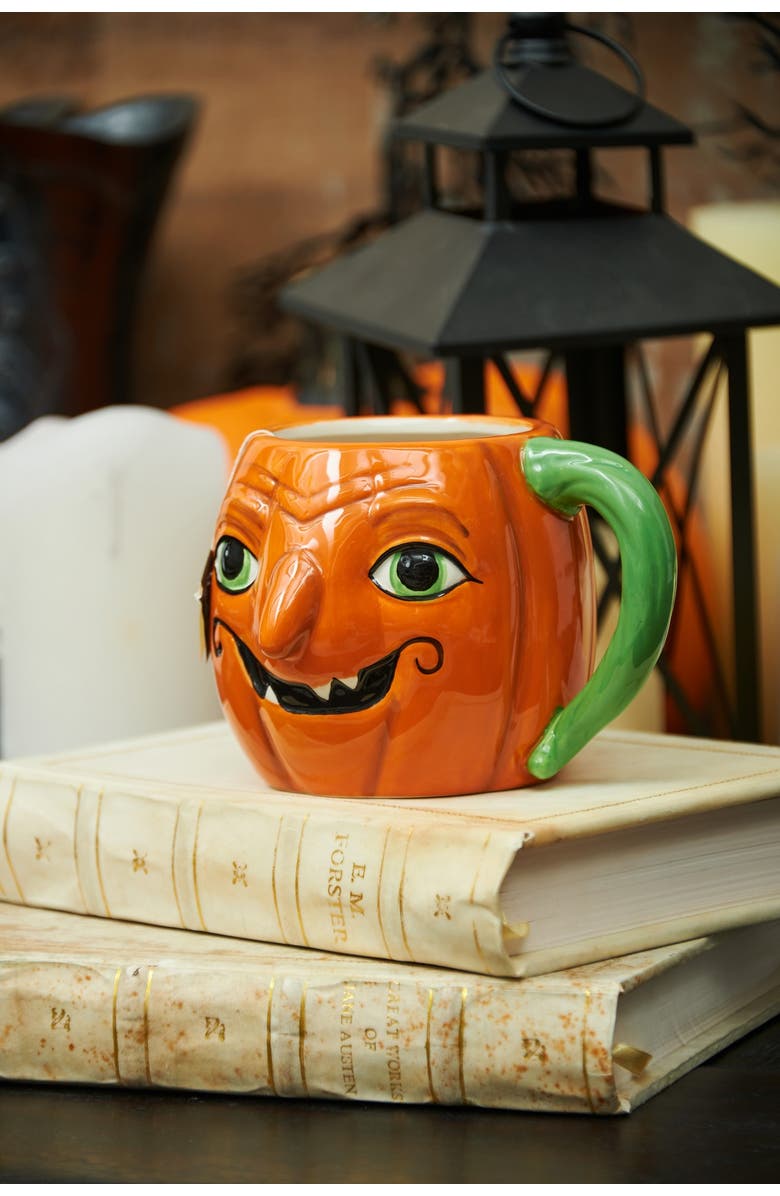 Gallerie II Gilbert Pumpkin Gathered Traditions Joe Spencer 3D Halloween Mug 30 oz, Alternate, color, Orange