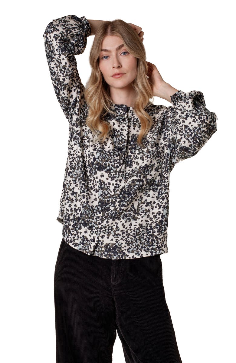 Celtic & Co. Printed Drop Shoulder Long Sleeve Shirt, Alternate, color, Ecru Confetti Print