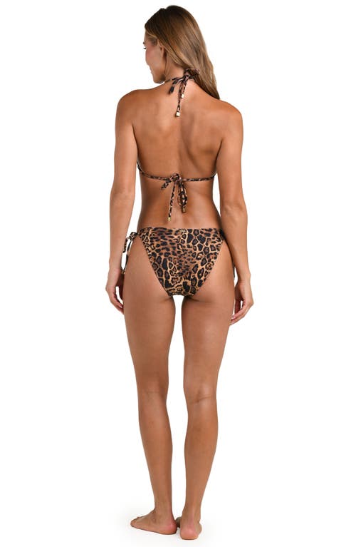 L'agence Annabelle Leopard Triangle Bikini Top In Brown