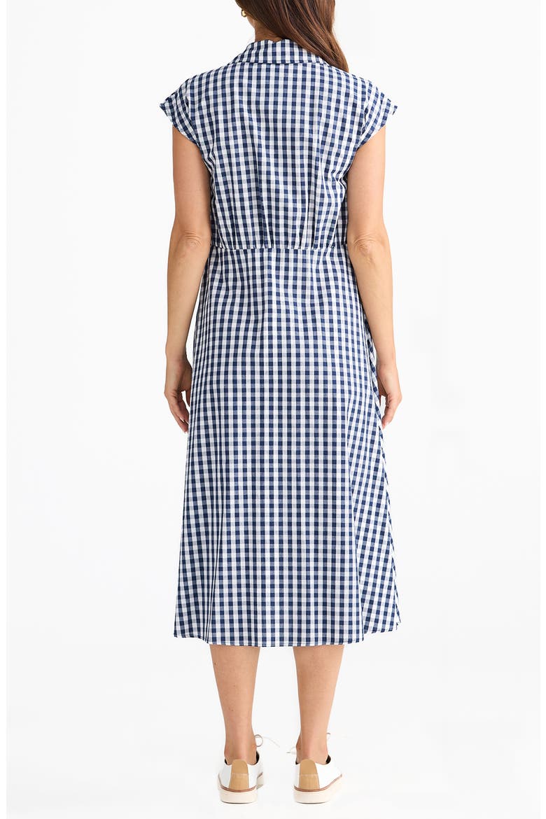 Musings Gingham Midi Shirtdress, Alternate, color, NAVY GINGHAM
