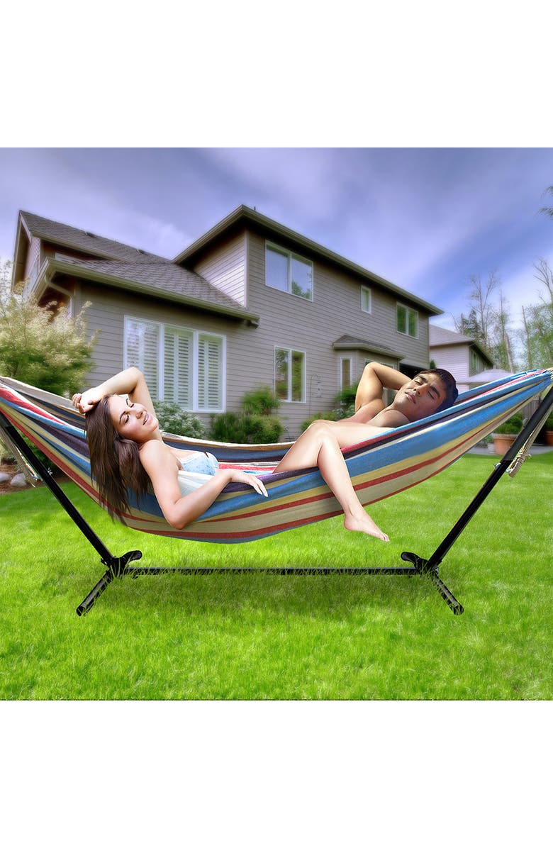 SORBUS Two-Person Hammock with Stand, Alternate, color,