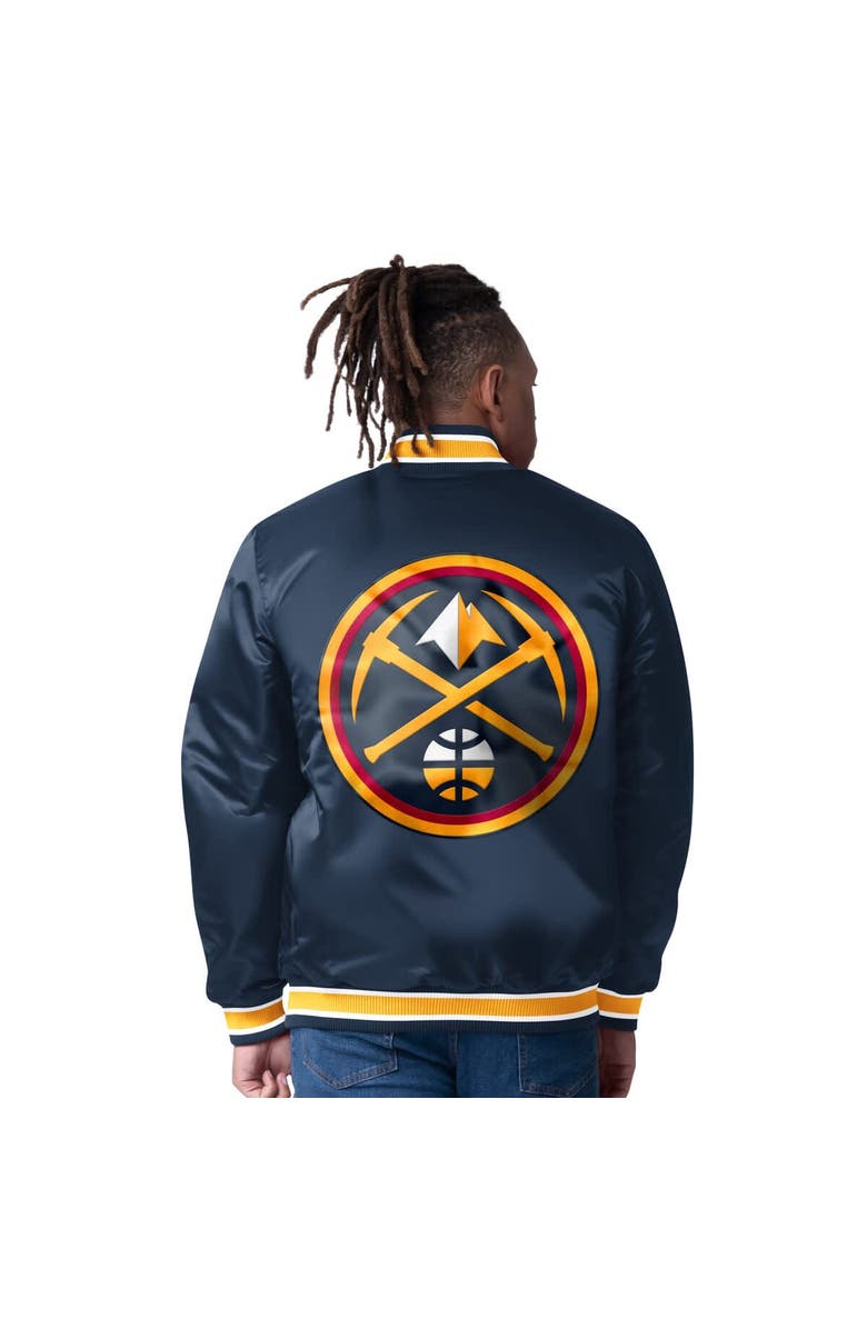 STARTER Men's Starter  Yellow Denver Nuggets Reversible Satin Full-Snap Varsity Jacket, Alternate, color, Yellow