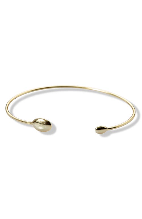 Argento Vivo Sterling Silver Oval Flexible Cuff Bracelet In Gold