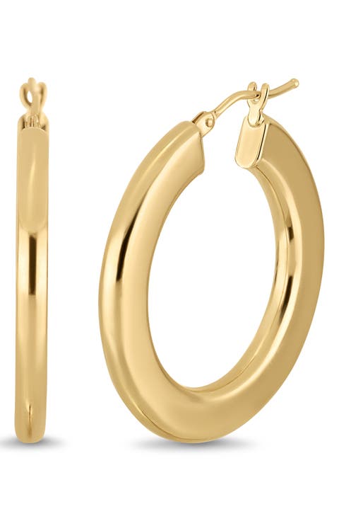 14k Gold Flat Hoop Earrings