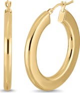 Bony Levy 14k Gold Flat Hoop Earrings