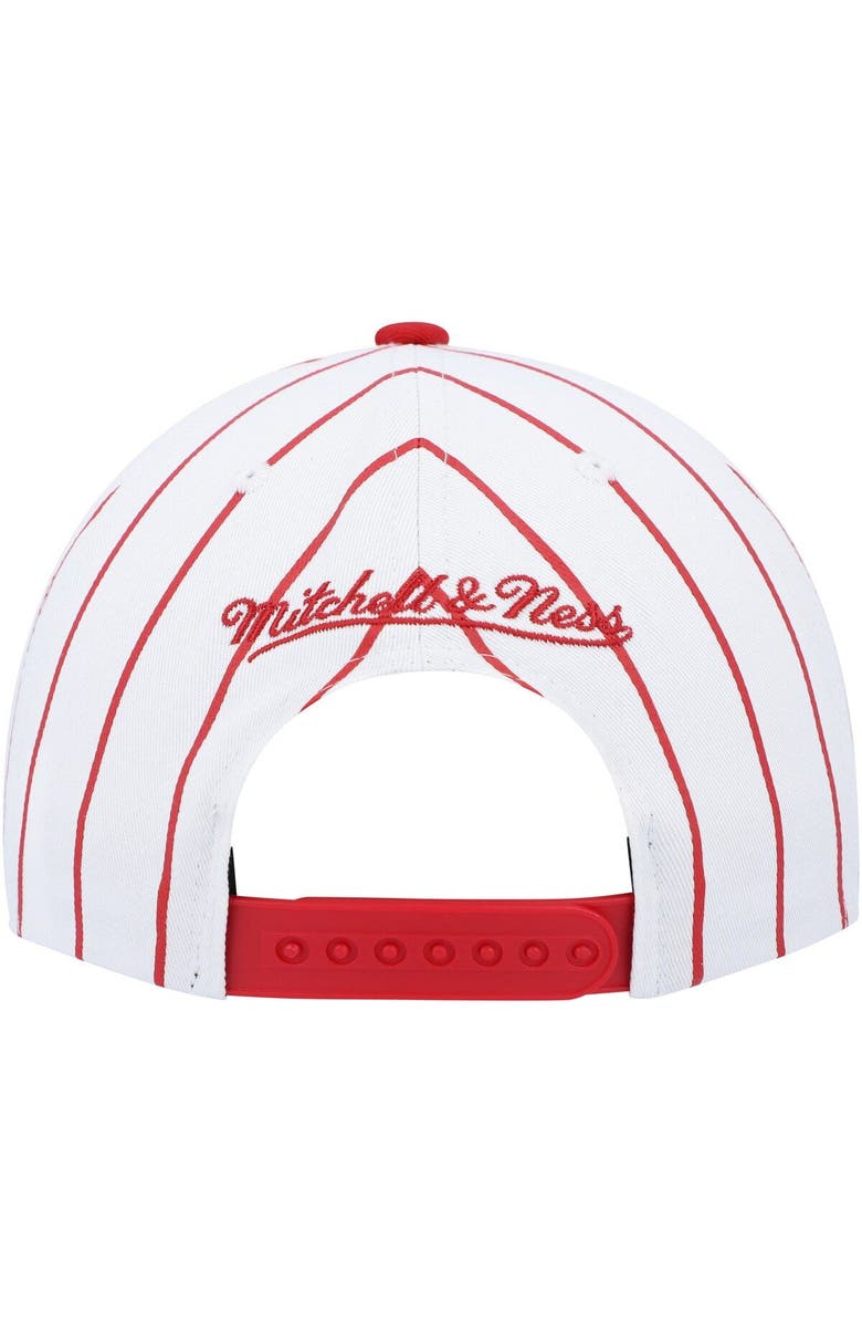 Mitchell & Ness Men's Mitchell & Ness White Philadelphia 76ers Hardwood Classics Pinstripe Snapback Hat, Alternate, color, White