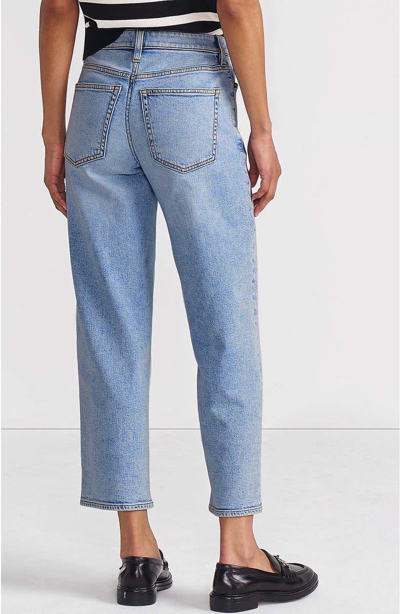 Lands' End Soft Denim Mid Rise Relaxed Straight Crop Jeans, Alternate, color, Harlow Blue Wash