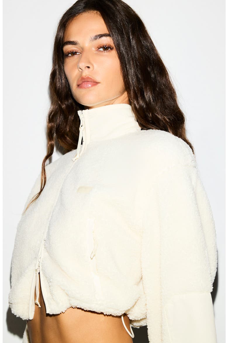 Faux Shearling Crop Jacket, Alternate, color, ECRU