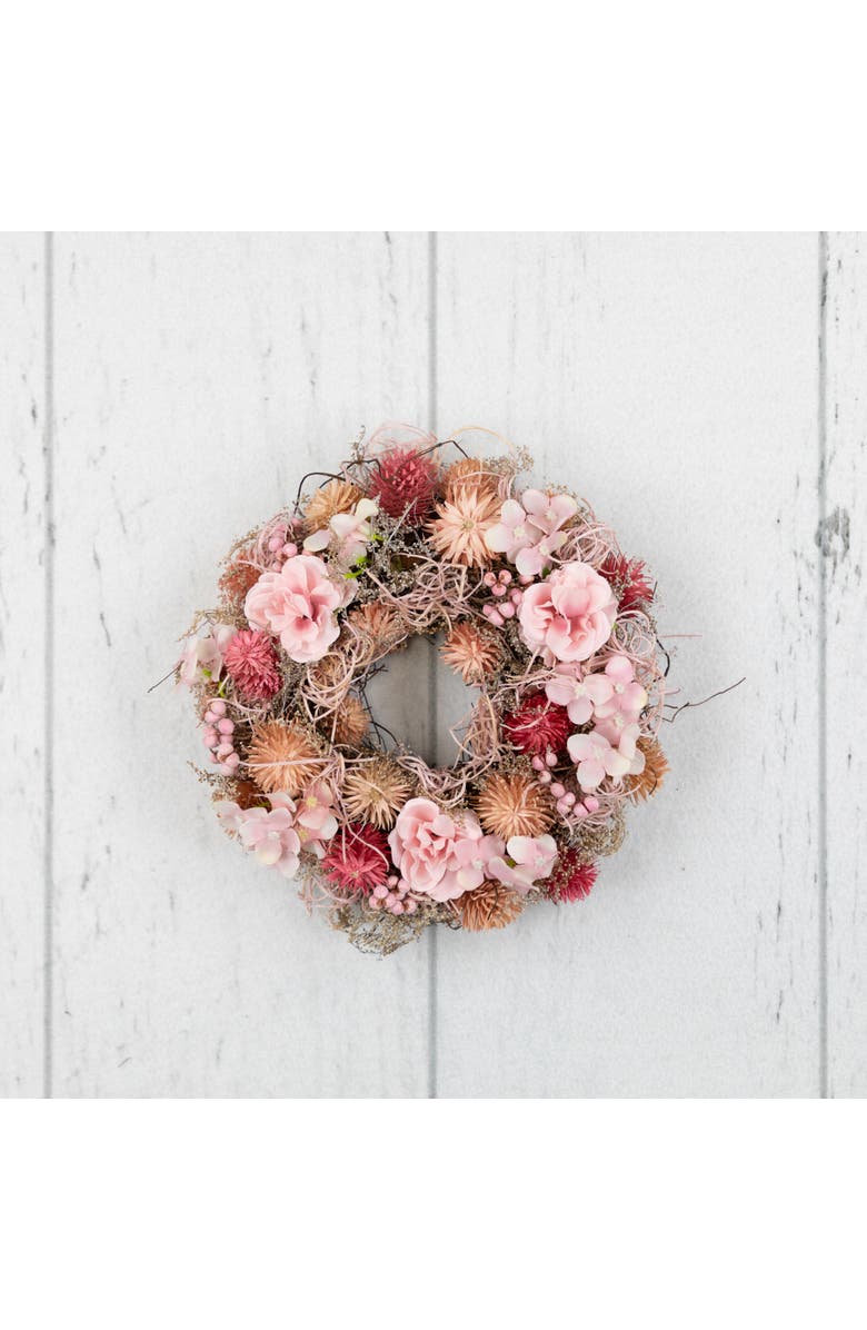 Northlight Mixed Floral Artificial Spring Wreath - 9.75" - Pink, Alternate, color, Pink