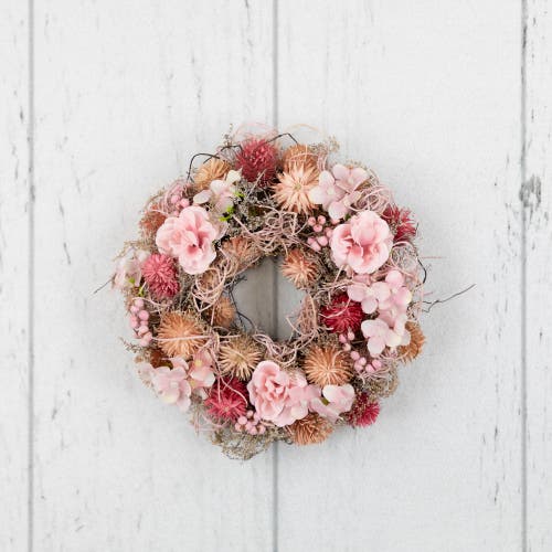 Northlight Mixed Floral Artificial Spring Wreath In Pink